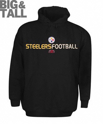 Pittsburgh Steelers Big and Tall Black Hooded Sweatshirt