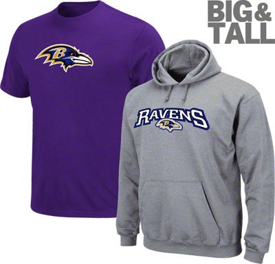 Big and Tall Baltimore Ravens Sweatshirt and T-Shirt Combo Pack