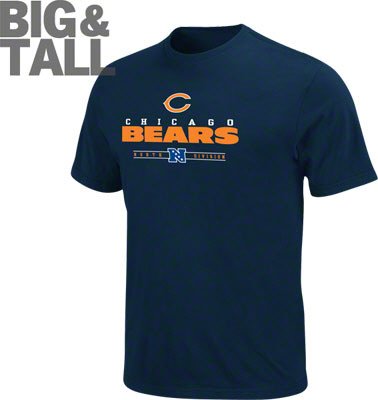 Chicago Bears Jackets, Tee, Hoodie Big 2X-6X Tall XLT 2XT 3XT 4XT 5XT