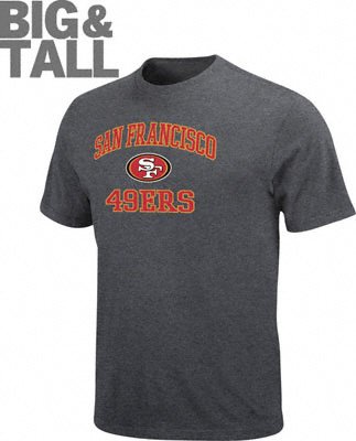 San Francisco 49ers Big and Tall Gray Logo T-Shirt