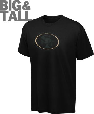Big and tall black on black 49ers t-shirt