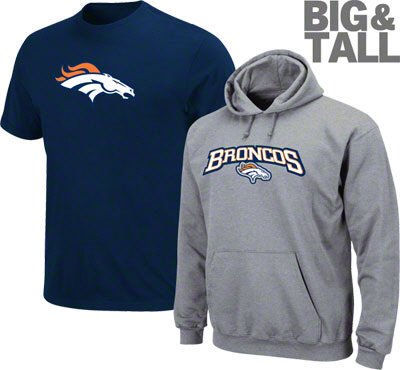 Denver Broncos big and tall t-shirt and sweatshirt combo pack