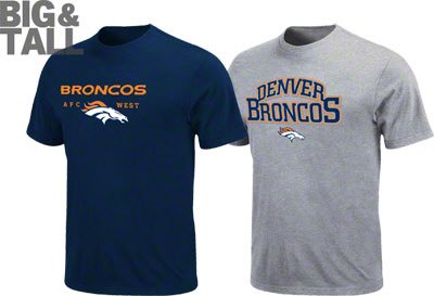 Denver Broncos Big and Tall Dual Pack Combo T-Shirts