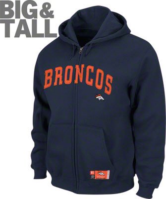 Denver Broncos Front Zip Hooded Sweatshirt Jacket