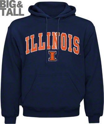 Big and Tall Illini Hoodie Big and Tall Illinois Fighting Illini Sweatshirt