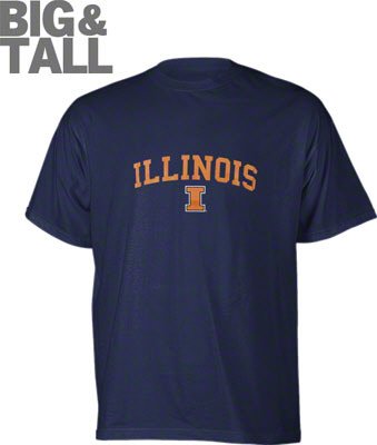 Big and Tall Illinois T-Shirt Big and Tall Blue N Orange Illinois Fighting Illini T-Shirt