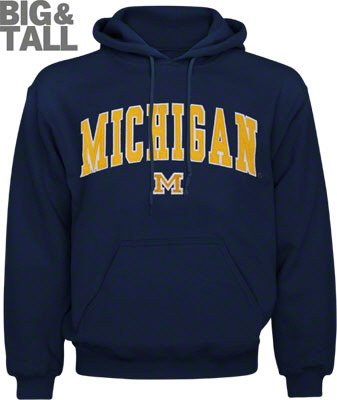 Michigan Wolverines Big and Tall Hoodie Sweatshirt