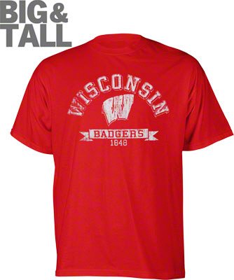 Big and Tall Wisconsin Badgers Red T-Shirt
