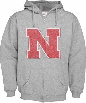 Big and Tall Cornhuskers Zip Front Hoodie Sweatshirt