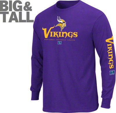 Big and Tall Minnesota Vikings Long Sleeve Shirt