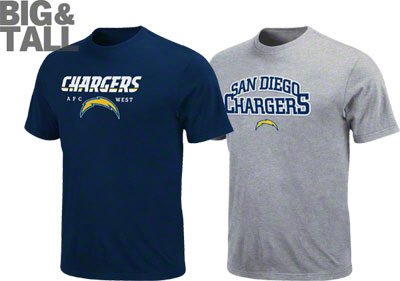 Big and Tall Chargers T-Shirt Combo Pack