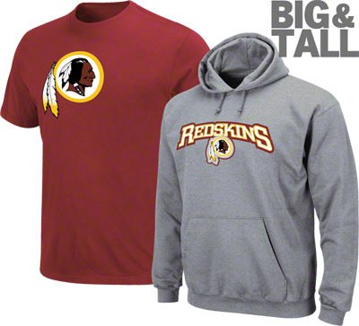 Big and Tall Washington Redskins Sweatshirt and T-Shirt Combo Pack