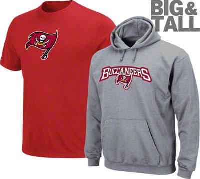Tampa Bay Buccaneers Big and Tall Sweatshirt, T-Shirt Combo Pack