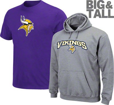 Minnesota Vikings Big and Tall Sweatshirt, T-Shirt Combo Pack, 4x minnesota vikings hoodie