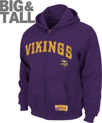 Big Tall Minnesota Vikings Zip Front Sweatshirt