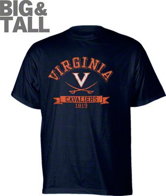 Big and Tall Virginia Cavaliers Distressed T-Shirt