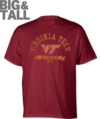 Big and Tall Virginia Tech Hokies Distressed T-Shirt