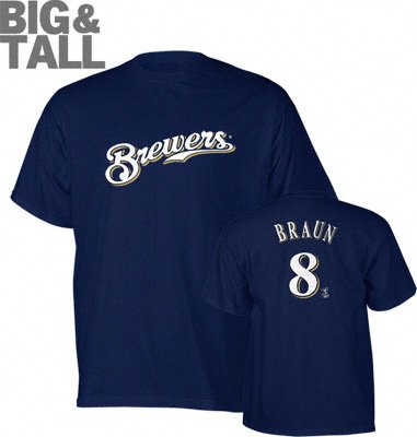 Big and Tall Ryan Braun Milwaukee Brewers T-Shirt