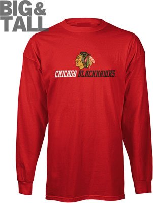 Chicago Blackhawks big and tall long sleeve shirt