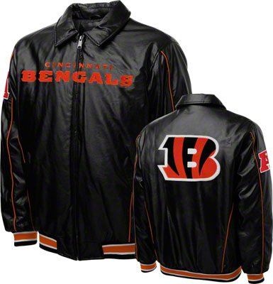 Big and Tall Cincinnati Bengals Leather Jacket
