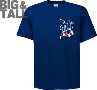Detroit Tigers Big and Tall Patriotic T-Shirt