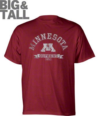 Big and Tall Minnesota Golden Gophers Distressed T-Shirt