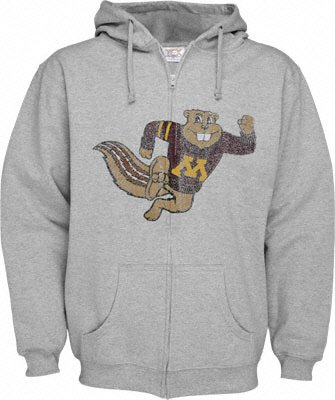Big and Tall Minnesota Golden Gophers Front Zip Hoodie Sweatshirt