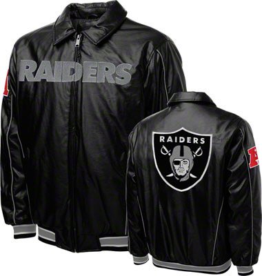 Oakland Raiders Big and Tall Leather Jacket