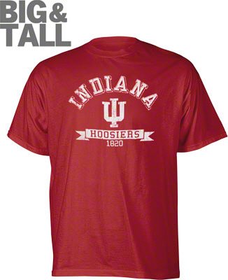 Indiana Hoosiers Big and Tall Distressed T-Shirt