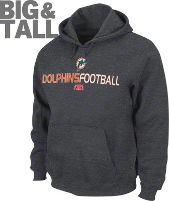 Miami Dolphins Big and Tall Gray Sweatshirt Hoodie