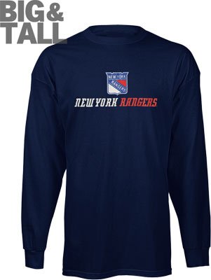 Big and Tall New York Rangers Long Sleeve Shirt