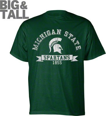 Big and Tall Michigan St. Spartans distressed t-shirt