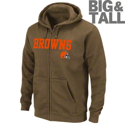 Big and Tall Cleveland Browns Front Zip Sweatshirt Hoodie