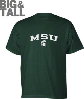 Michigan State Spartans Big and Tall Green and White T-Shirt