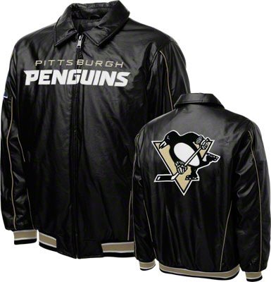 Pittsburgh Penguins Big and Tall Leather Jacket