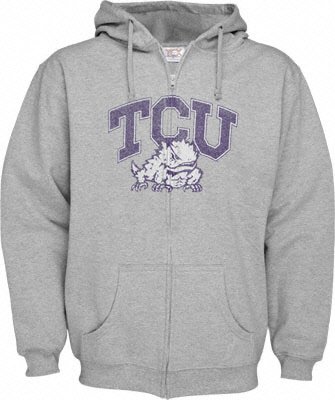 TCU Horned Frogs Big and Tall Zip Front Hoodie Sweatshirt
