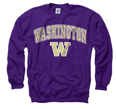 Big and Tall Washington Huskies Crew Neck Sweatshirt