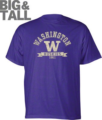 Distressed big and tall Washington Huskies t-shirt