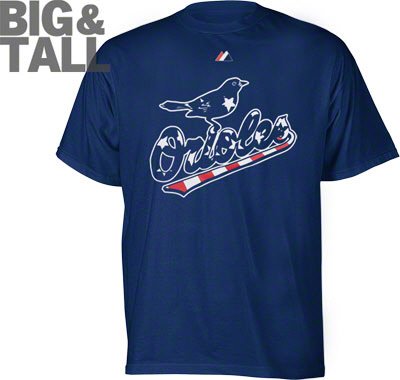 Baltimore Orioles Big and Tall Patriotic T-Shirt, 3X, 4X, 5X