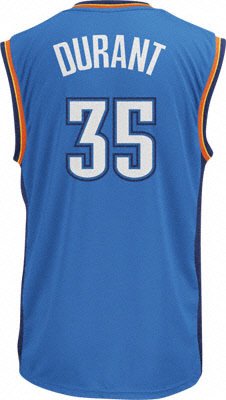 Oklahoma City Thunder Big and Tall 3X, 4X Kevin Durant Jersey