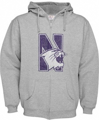 Big Tall Northwestern Wildcats Zip Front Sweatshirt Hoodie