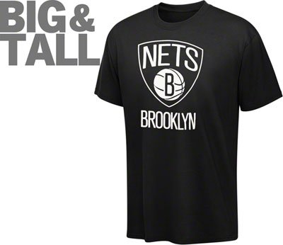Big and Tall Brooklyn Nets T-Shirt, Brooklyn Nets Logo T-Shirt