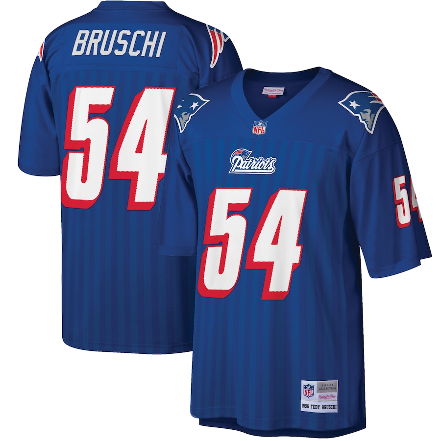 Tedy Bruschi New England Patriots Throwback Jersey by Mitchell and Ness