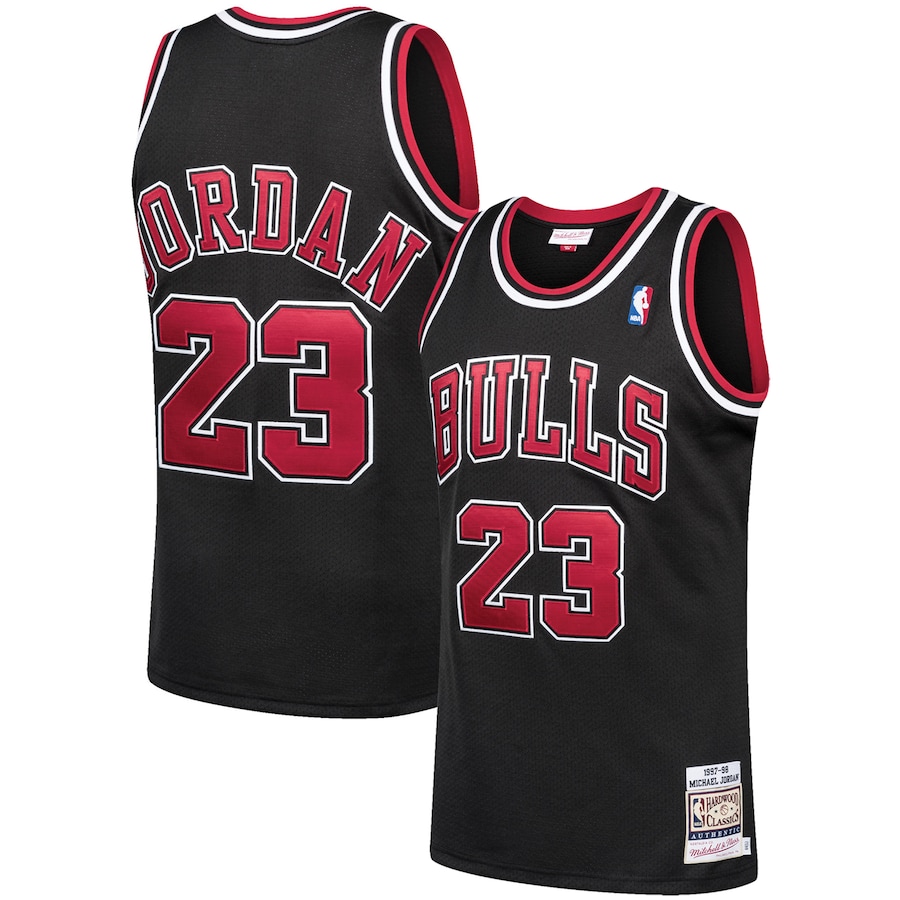 Black Michael Jordan Jersey by Mitchell and Ness Throwback Hardwood Collection