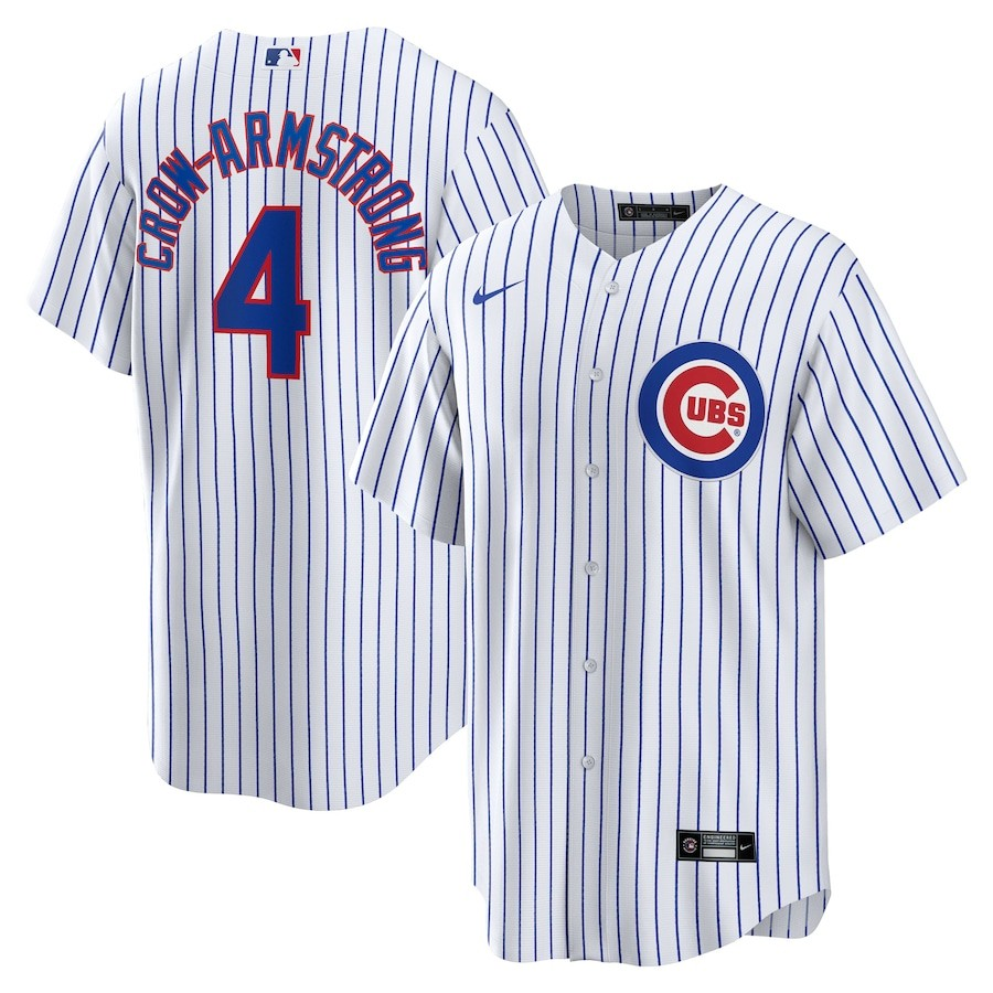 Big and Tall Cubs Jersey - White Pinstripe Pete Crow-Armstrong White Pinstripe by Nike