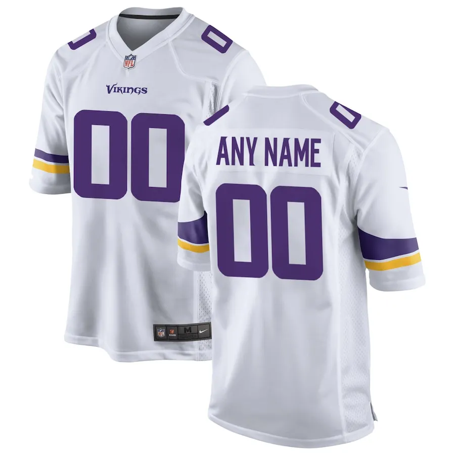 Vikings Jersey by Nike with Custom Options in White and Purple