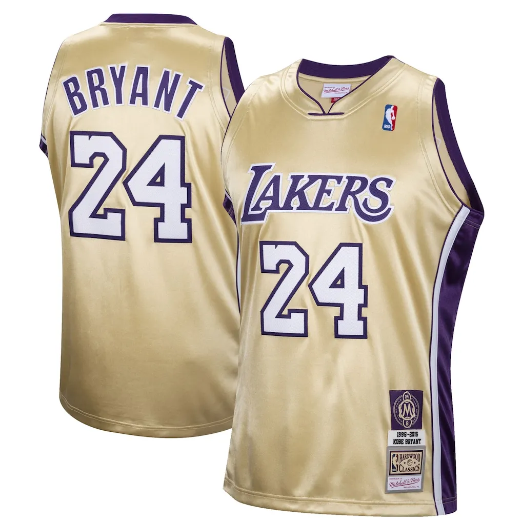Gold Kobe Bryant Jersey by Mitchell and Ness
