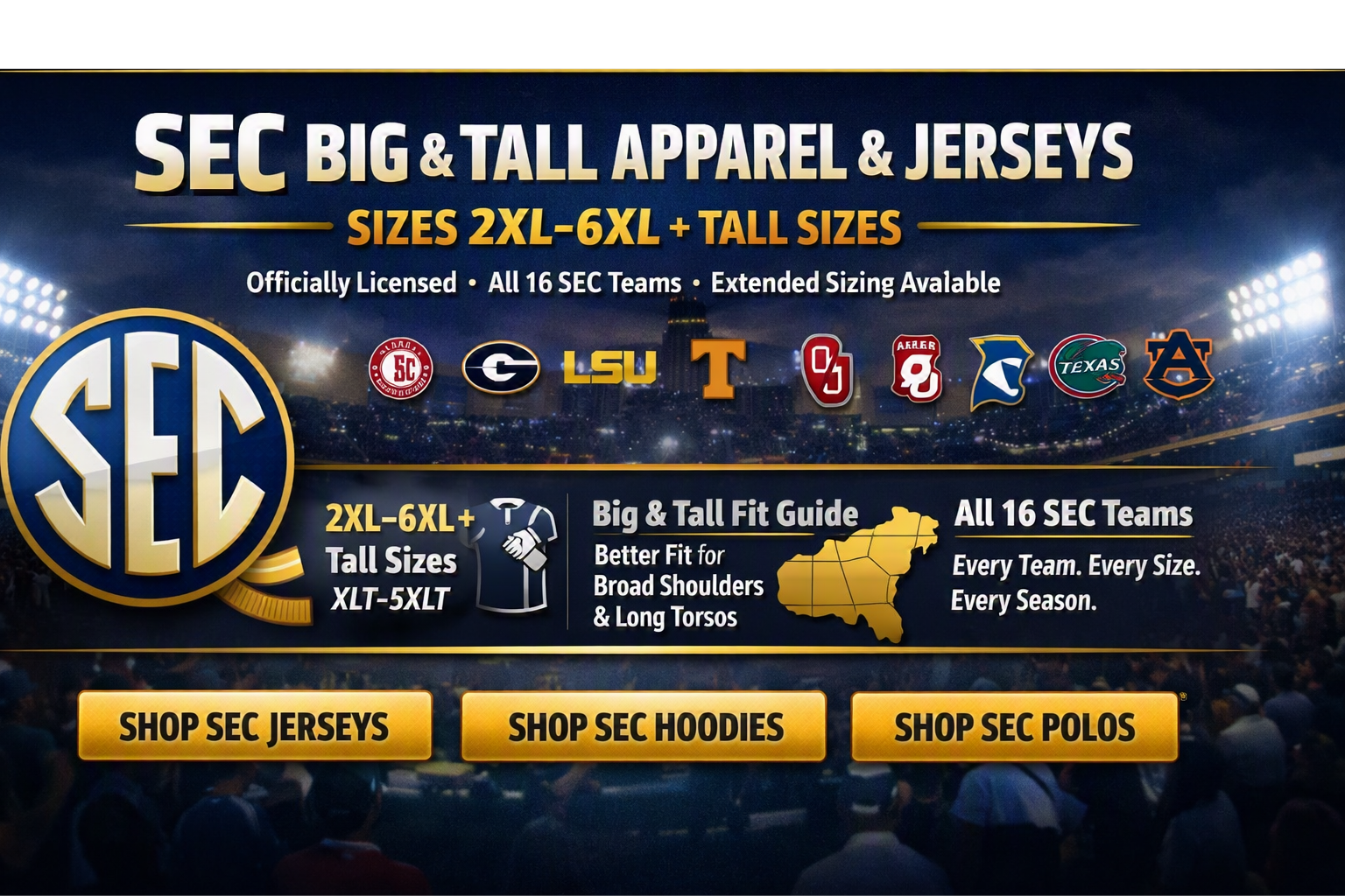 SEC Conference Big and Tall Apparel