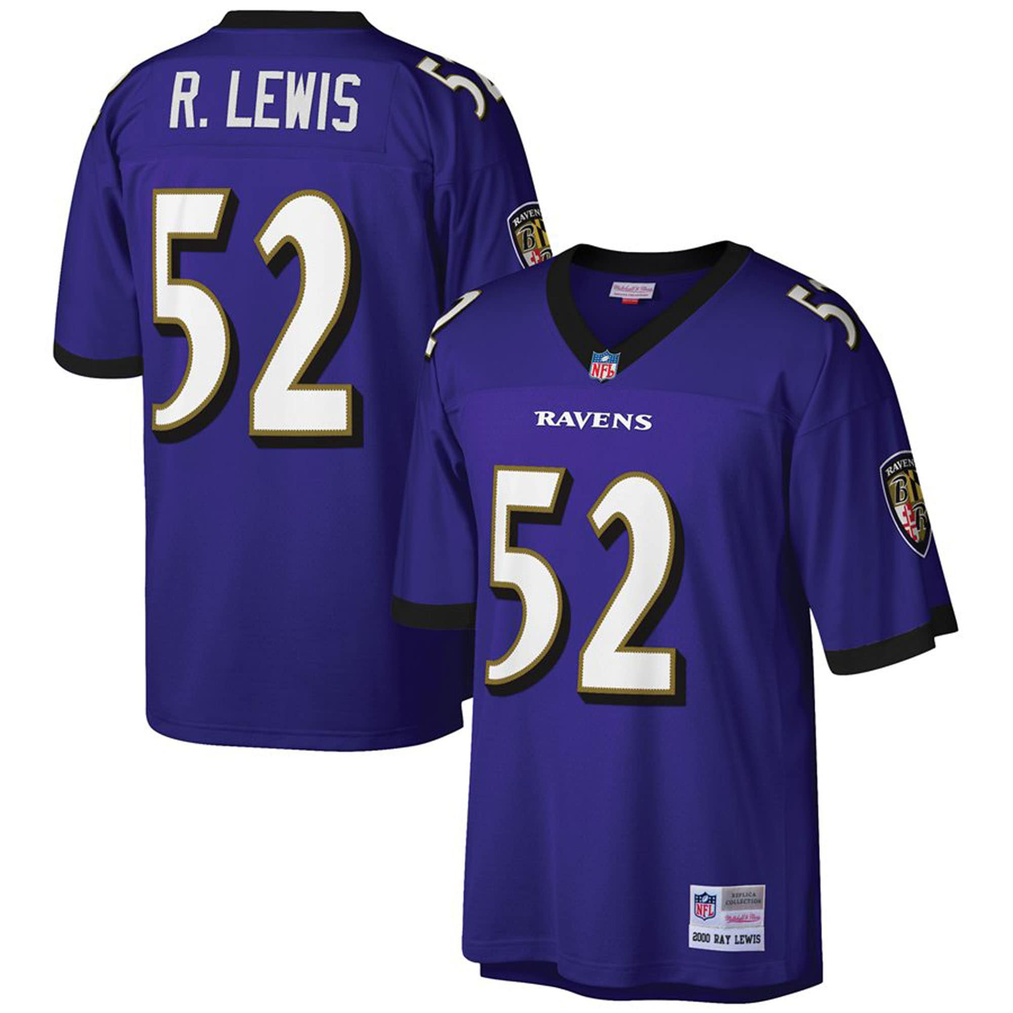 5XLT Baltimore Ravens Ray Lewis NFL throwback jersey in BigTall extended-length sizing.