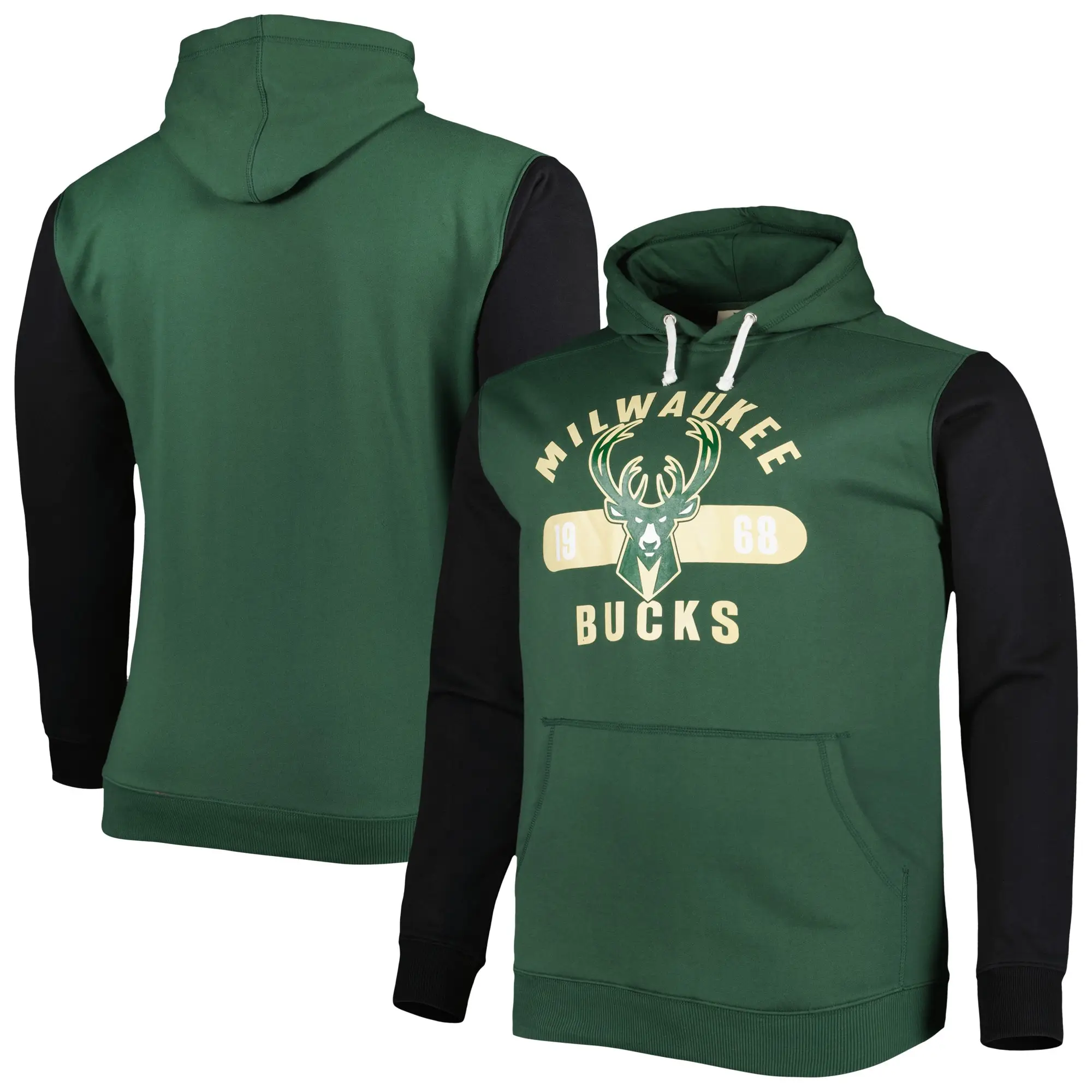 Big and Tall Milwaukee Bucks Hoodie - Green and Black